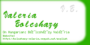 valeria bolcshazy business card